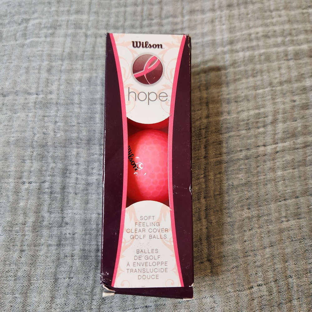 NIB Vintage Wilson Hope Breast Cancer Clear Cover Pink Golf Balls 3pk Sleeve